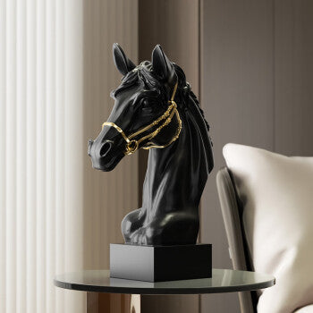 Dazzling Dressage Horse Sculpture - White