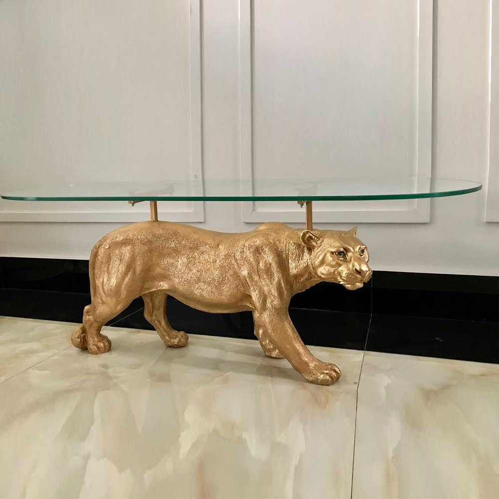 Leopard Noir Coffee Table - Gold