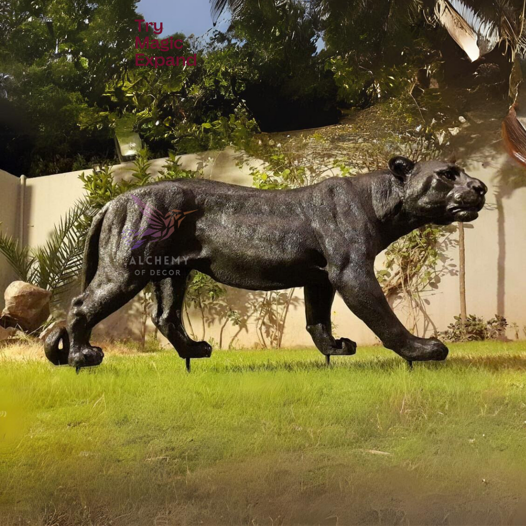 Wild Black Panther Art Sculpture