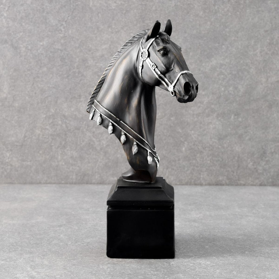 Dazzling Dressage Horse Sculpture with Silver Accents - Alchemy of Decor