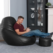 Load image into Gallery viewer, Set of Leather Cone Bean Bag with Stool - Alchemy of Decor
