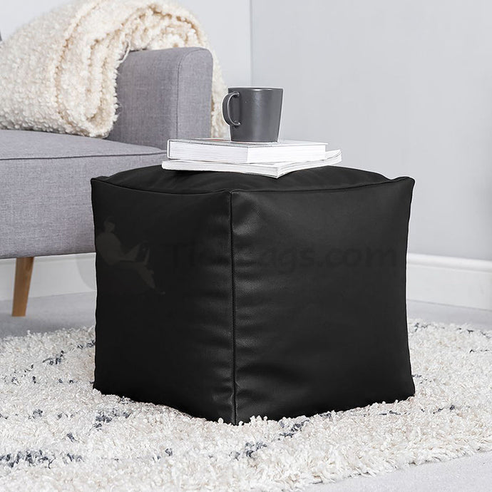 Faux Leather Cubical Pouffe - Alchemy of Decor