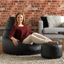 Load image into Gallery viewer, Set of Leather Cone Bean Bag with Stool - Alchemy of Decor
