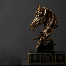 Load image into Gallery viewer, Galloping Majesty Resin Horse Statue - Gold - Alchemy of Decor
