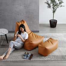 Load image into Gallery viewer, Poko Faux Leather Bean bag Chair With Foot Stool - Alchemy of Decor
