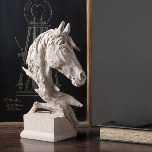 Galloping Majesty Resin Horse Statue - White - Alchemy of Decor