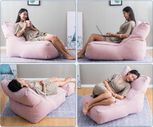 Load image into Gallery viewer, High Blue Bean Bag Sofa Set (Free Footrest) - Alchemy of Decor
