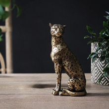 Load image into Gallery viewer, Aureate Hunter Leopard Sculpture - Alchemy of Decor
