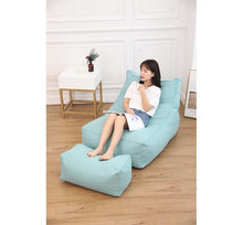 Load image into Gallery viewer, High Blue Bean Bag Sofa Set (Free Footrest) - Alchemy of Decor
